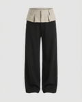 Women's High-Waisted Wide Fabric Trousers