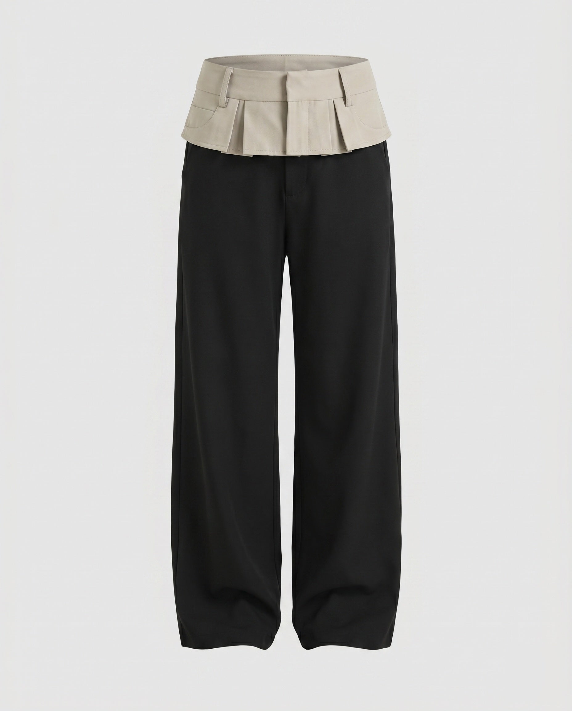 Women's High-Waisted Wide Fabric Trousers
