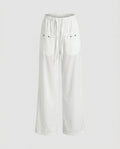 Women's Casual Pinstripe Relax Pants with Elastic Waistband