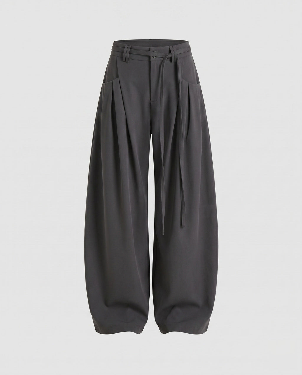 Women's Wide High-Waist Palazzo Pants with Tie Belt