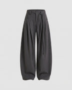 Women's Wide High-Waist Palazzo Pants with Tie Belt