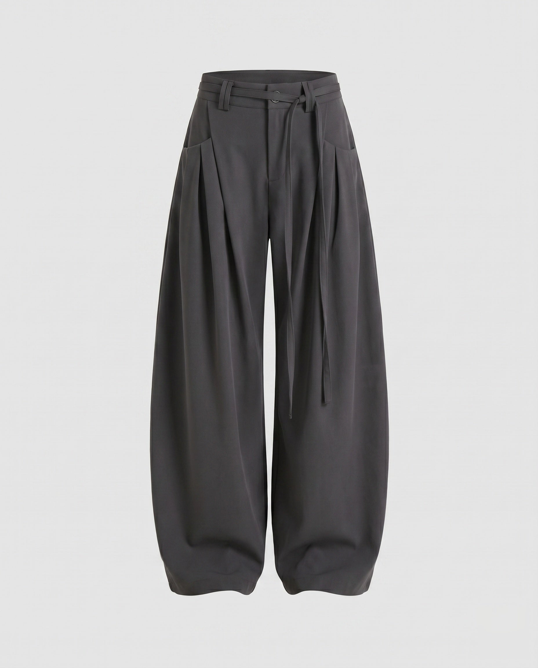 Women's Wide High-Waist Palazzo Pants with Tie Belt