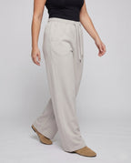 Women's Wide Lounge Jog Pants made of Soft Sweat Quality - Lower Body View