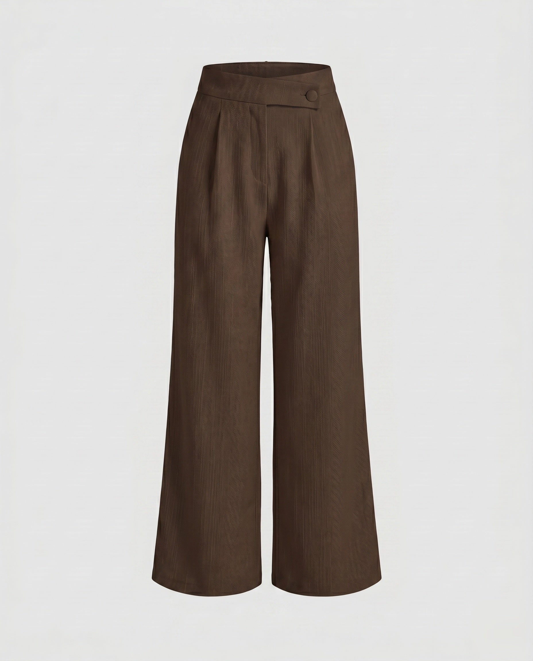 Women's Elegant High-Waisted Trousers with Fine Structure Pleats