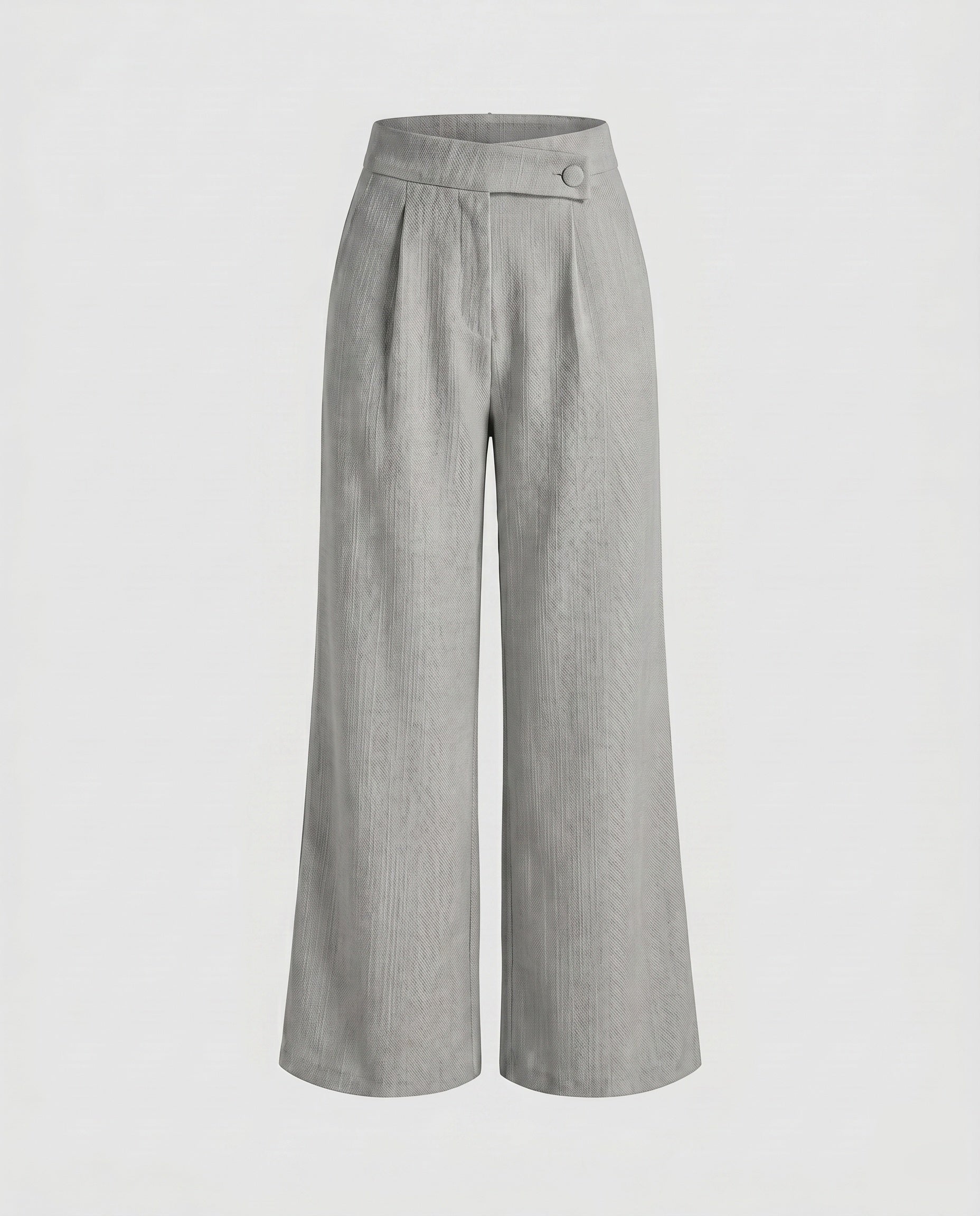 Women's Elegant High-Waisted Trousers with Fine Structure Pleats