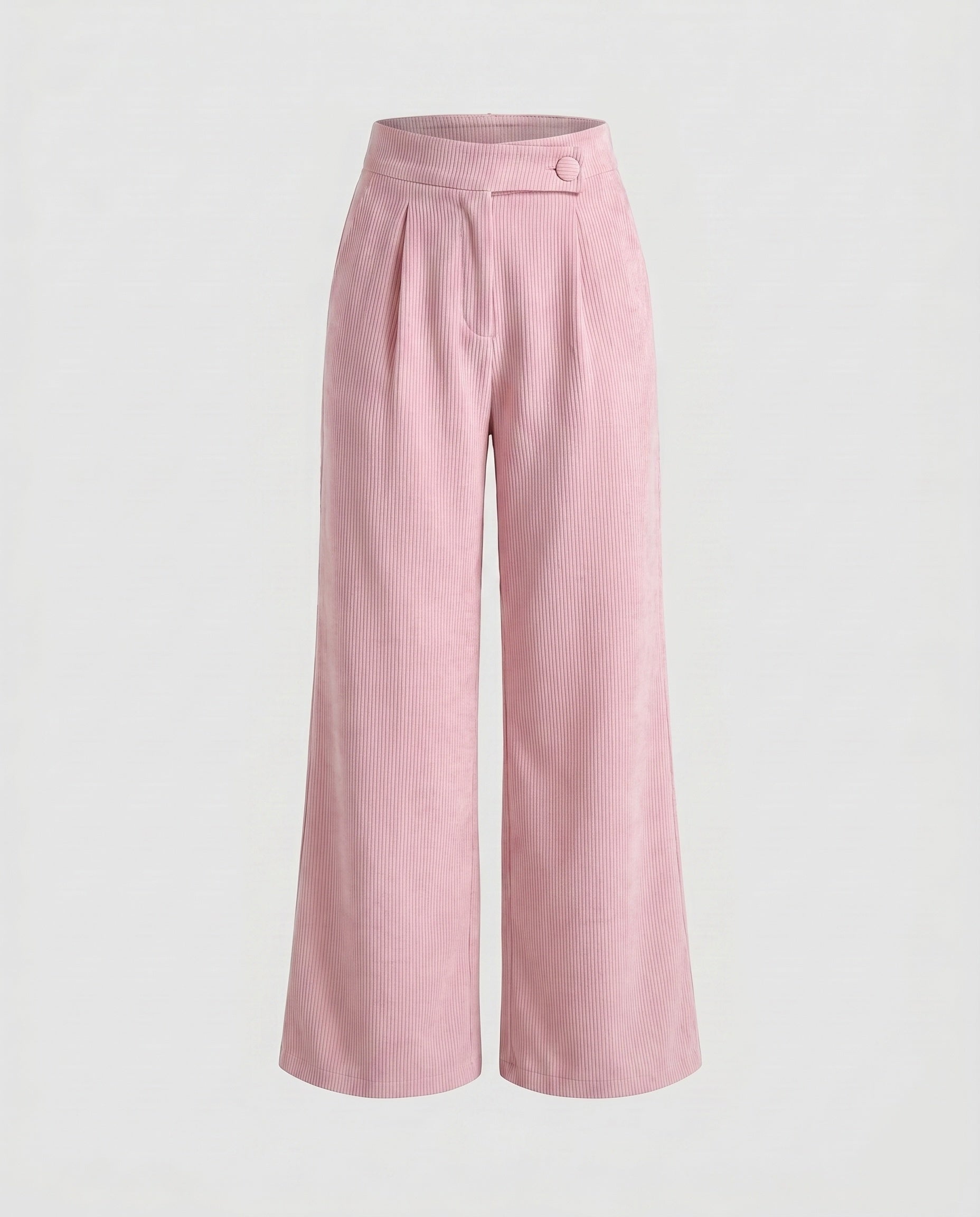 Women's Elegant High-Waisted Trousers with Fine Structure Pleats