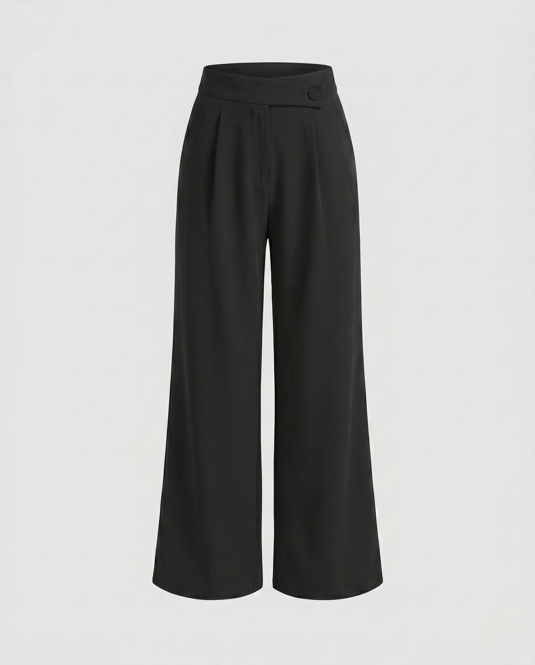 Women's Elegant High-Waisted Trousers with Fine Structure Pleats