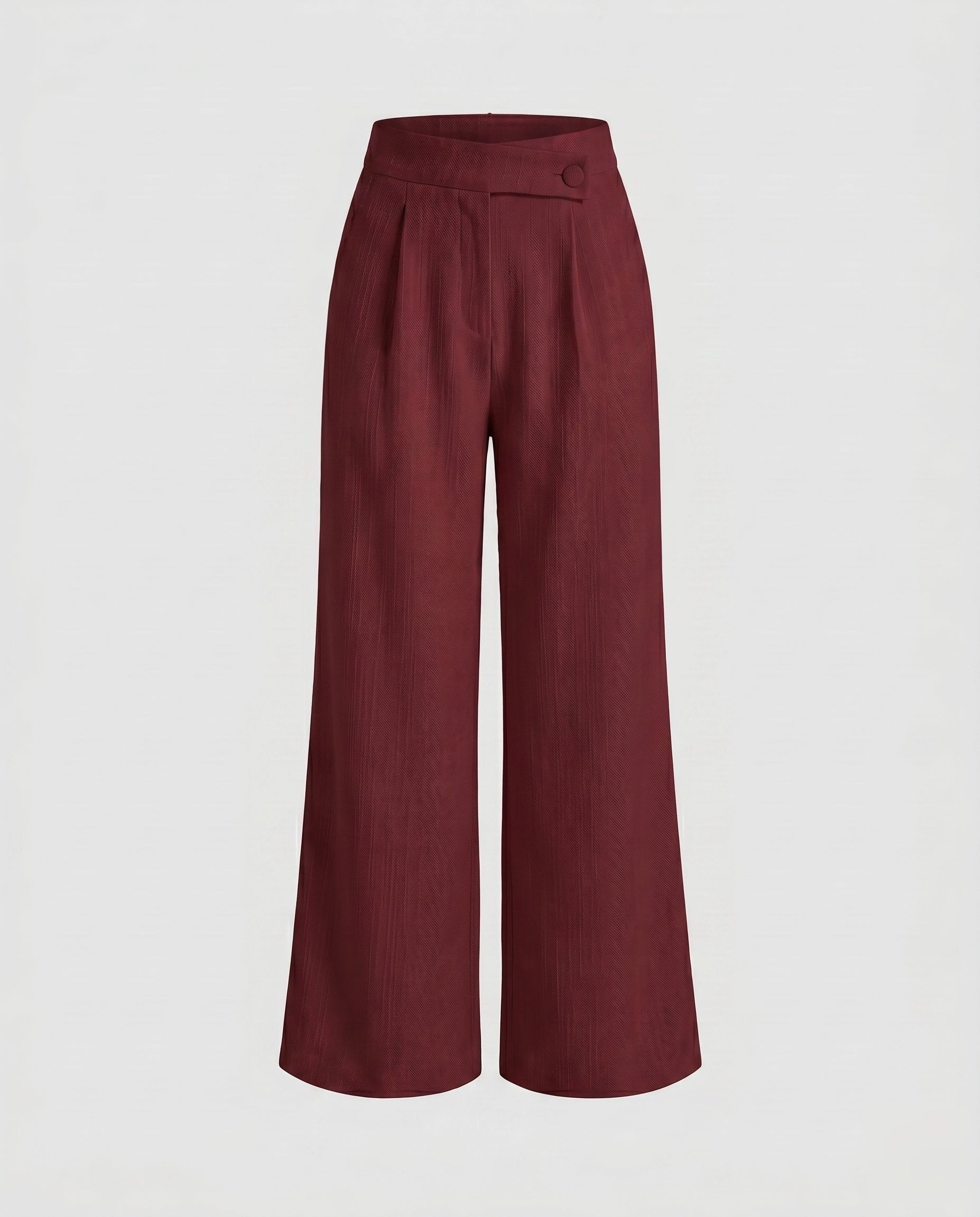 Women's Elegant High-Waisted Trousers with Fine Structure Pleats
