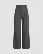 Women's Elegant Wide Business Trousers with High Waist