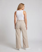 Women's Wide Corduroy Palazzo Pants with High Waist - Back View