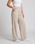 Women's Wide Corduroy Palazzo Pants with High Waist - Lower Body View
