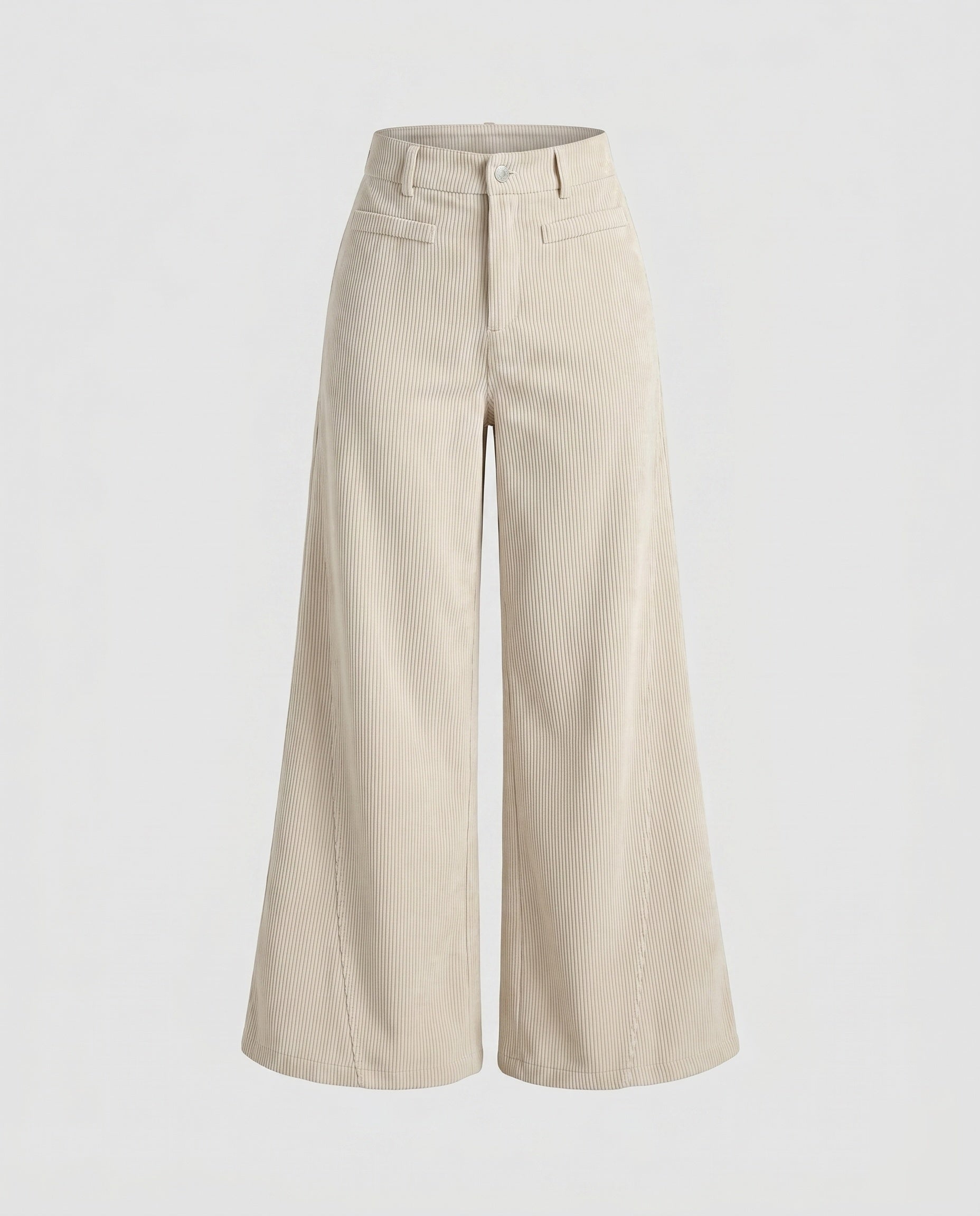 Women's Wide Corduroy Palazzo Pants with High Waist