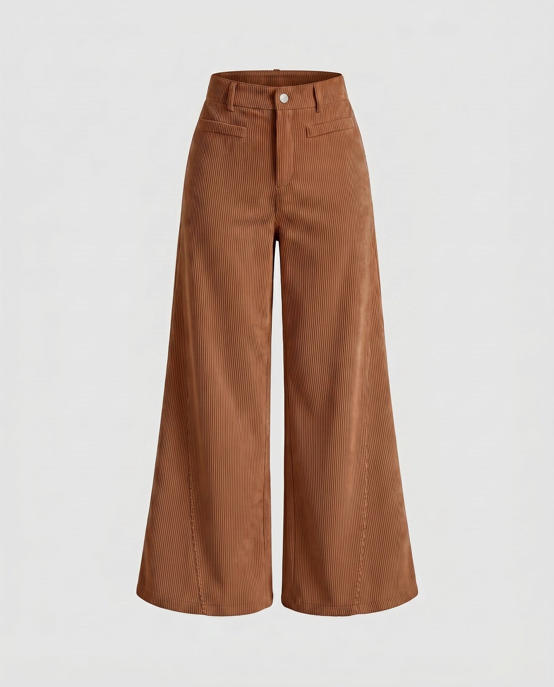 Women's Wide Corduroy Palazzo Pants with High Waist