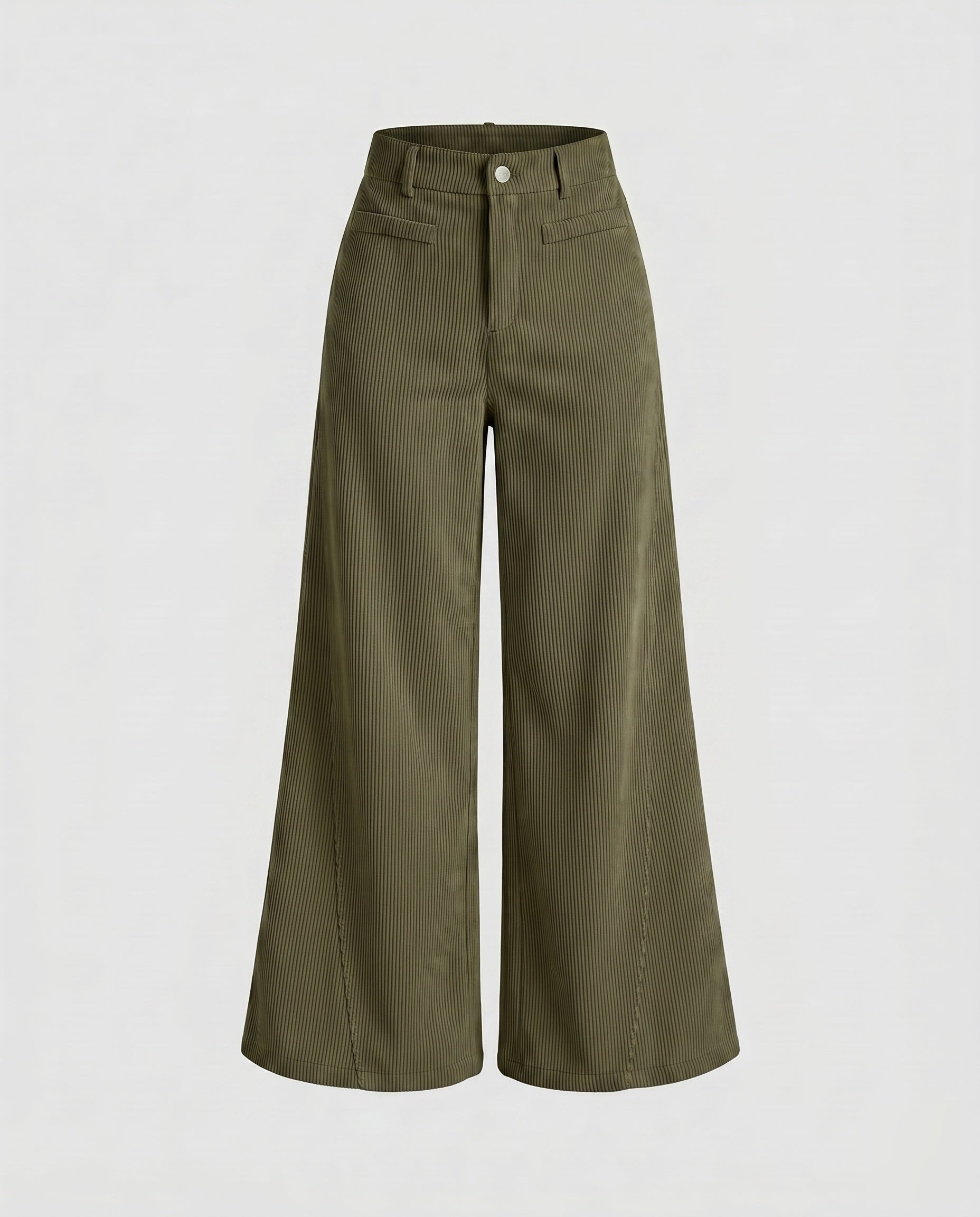 Women's Wide Corduroy Palazzo Pants with High Waist