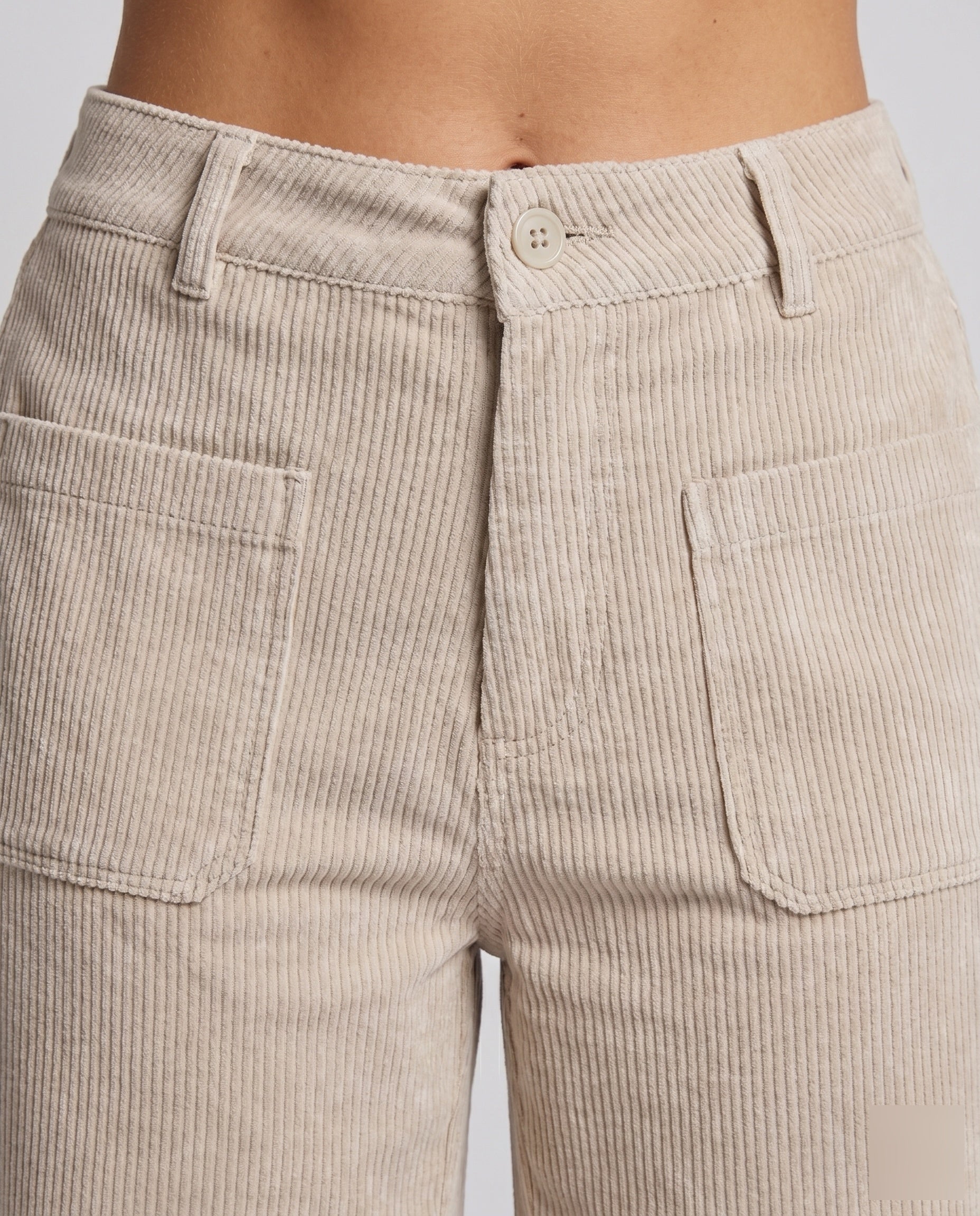 Women's Wide Cord Pants - Close-Up Detail