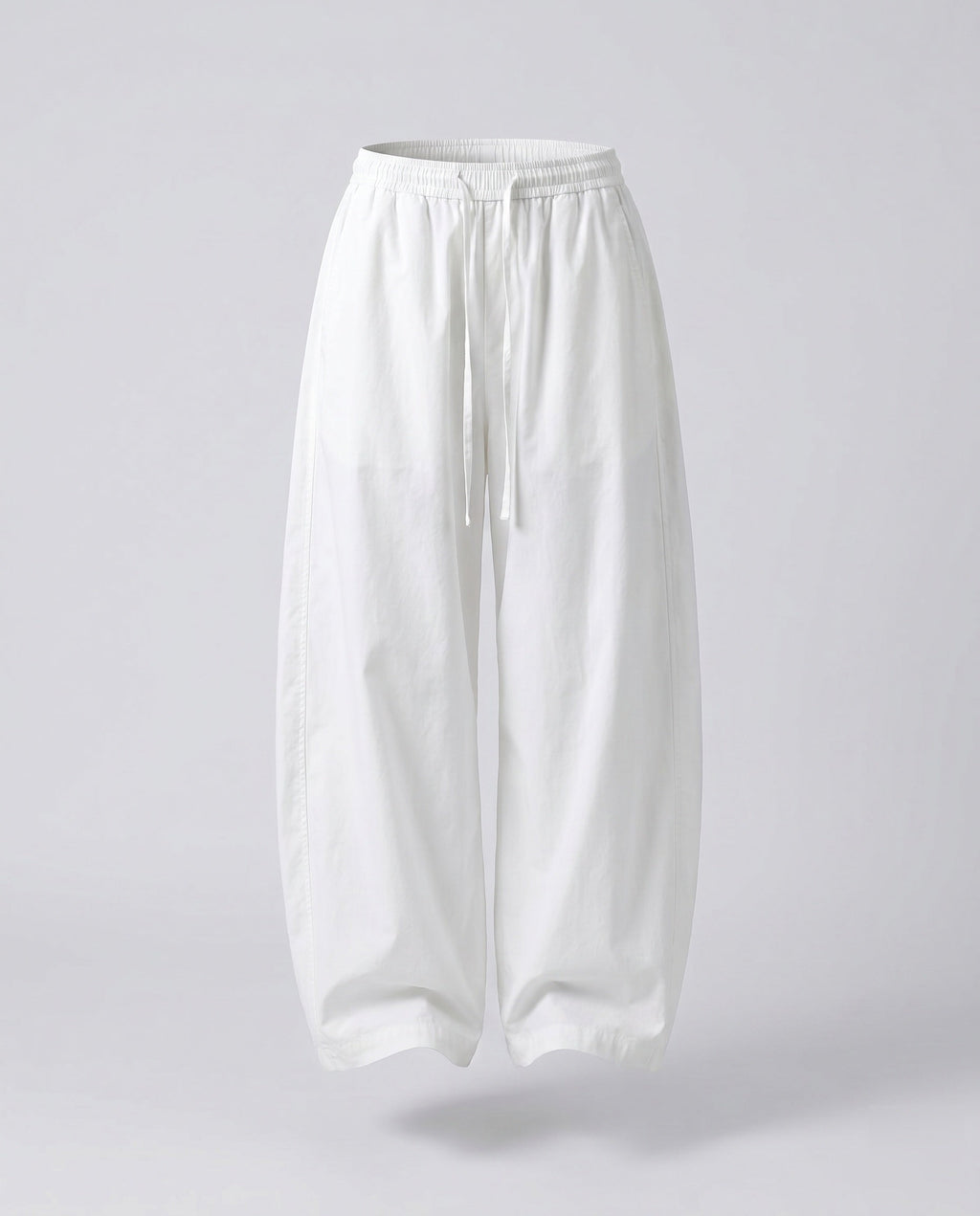 Women's Wide Cotton Pants with Elastic Waistband and Relaxed Fit