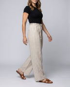 Women's Lightweight Striped Culotte Pants - Lower Body View