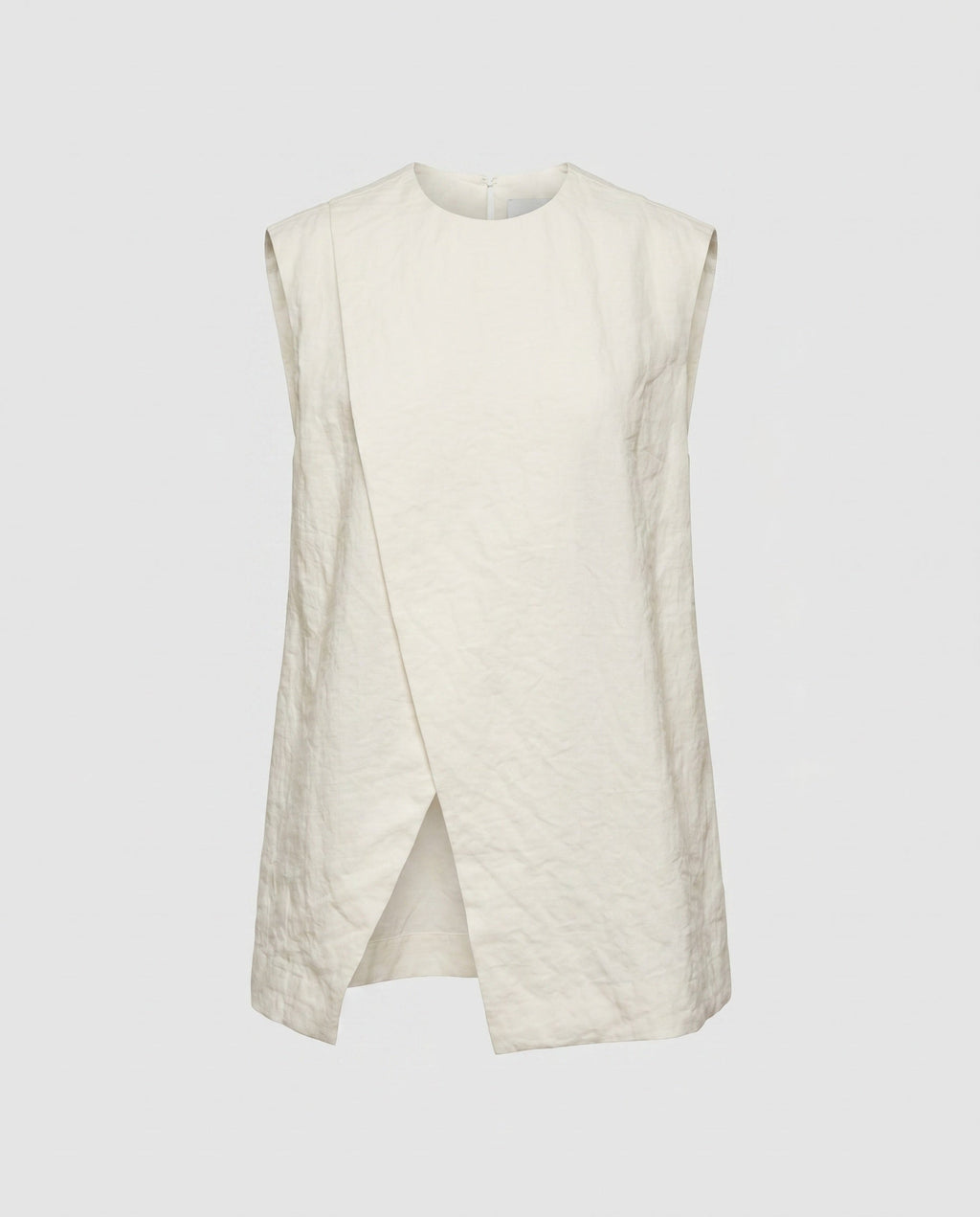 Women's Sleeveless Blouse Shirt with Elegant Cut, Asymmetrical Design