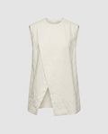 Women's Sleeveless Blouse Shirt with Elegant Cut, Asymmetrical Design