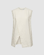Women's Sleeveless Blouse Shirt with Elegant Cut, Asymmetrical Design