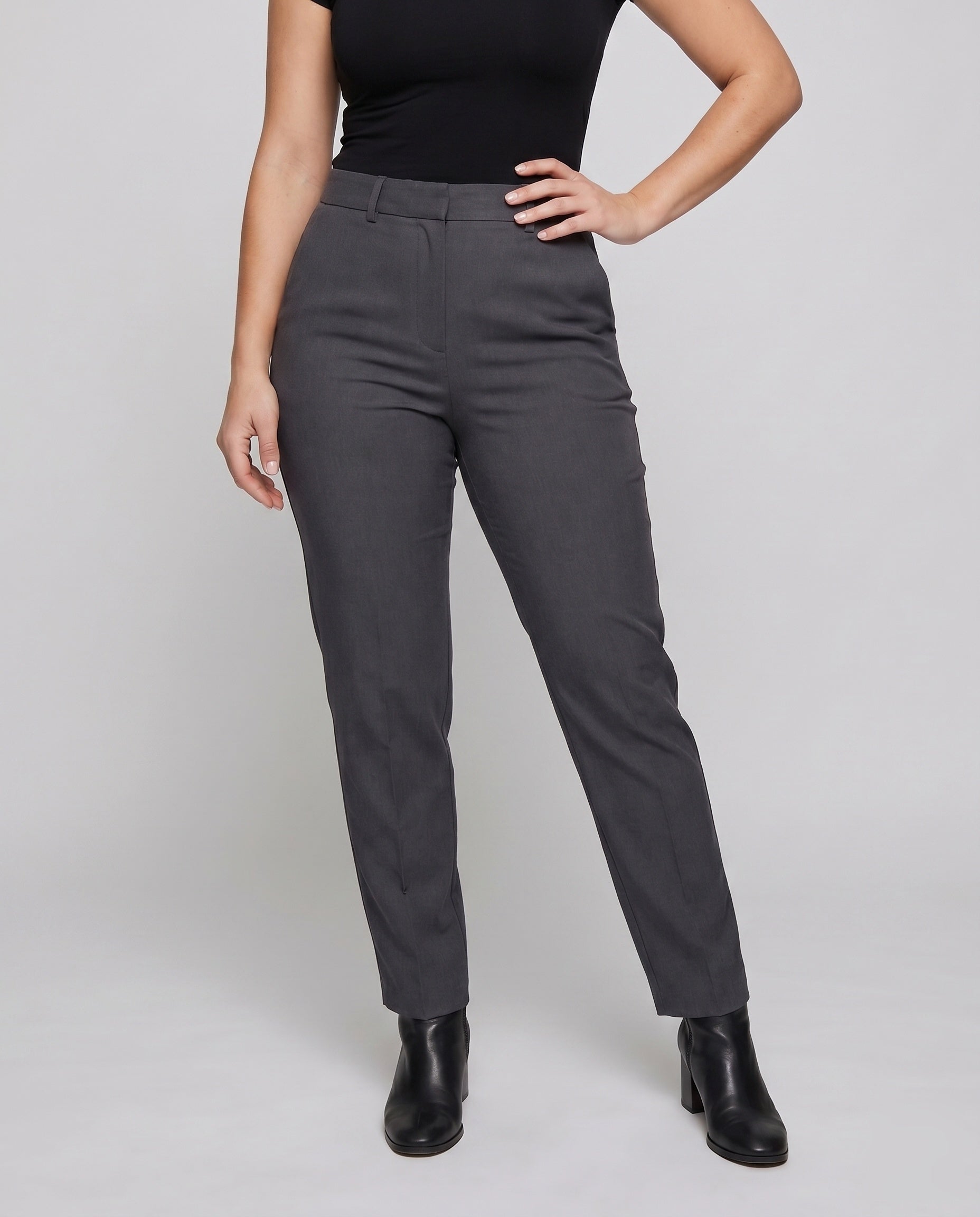 Women's Elegant Fabric Trousers with Modern Cut - Lower Body View