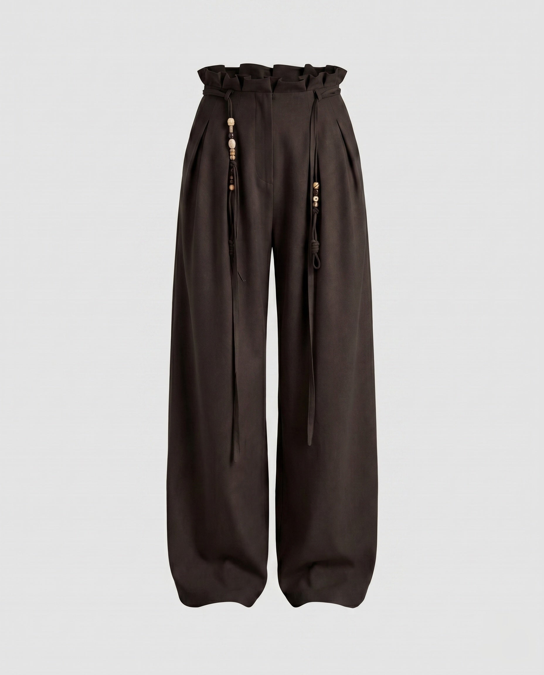 Women's Elegant Wide Pants with Decorative Ties