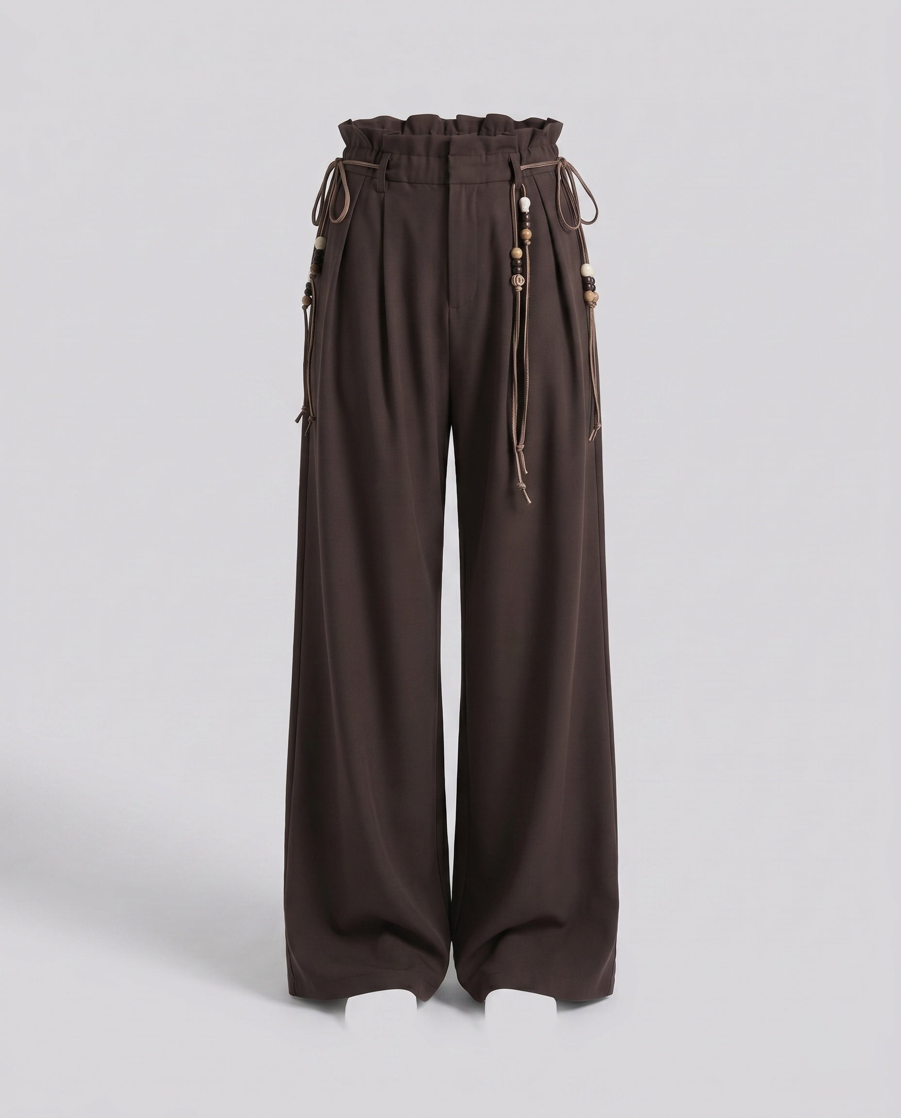Women's Elegant Wide Pants with Decorative Ties