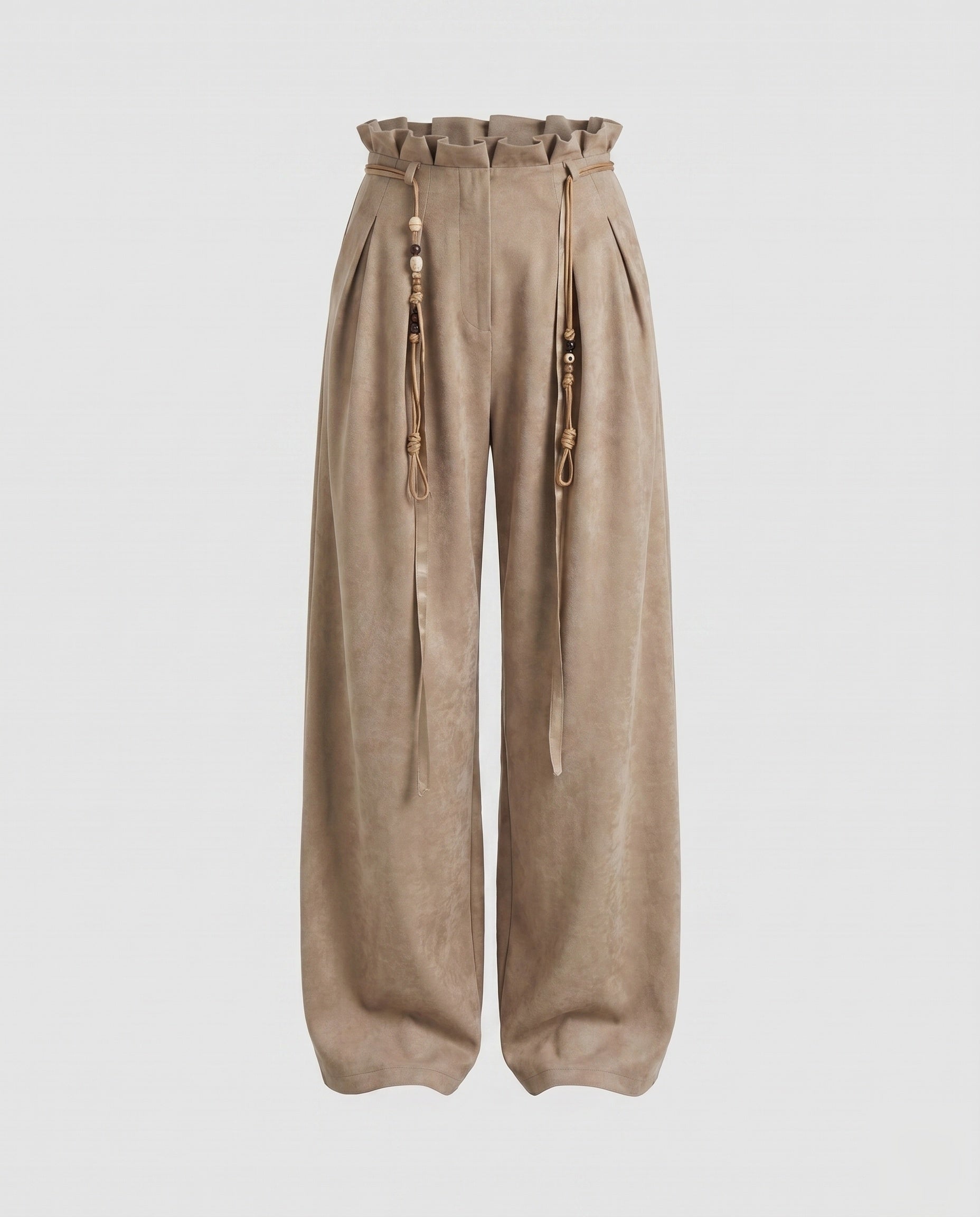 Women's Elegant Wide Pants with Decorative Ties
