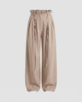 Women's Elegant Wide Pants with Decorative Ties