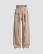 Women's Elegant Wide Pants with Decorative Ties