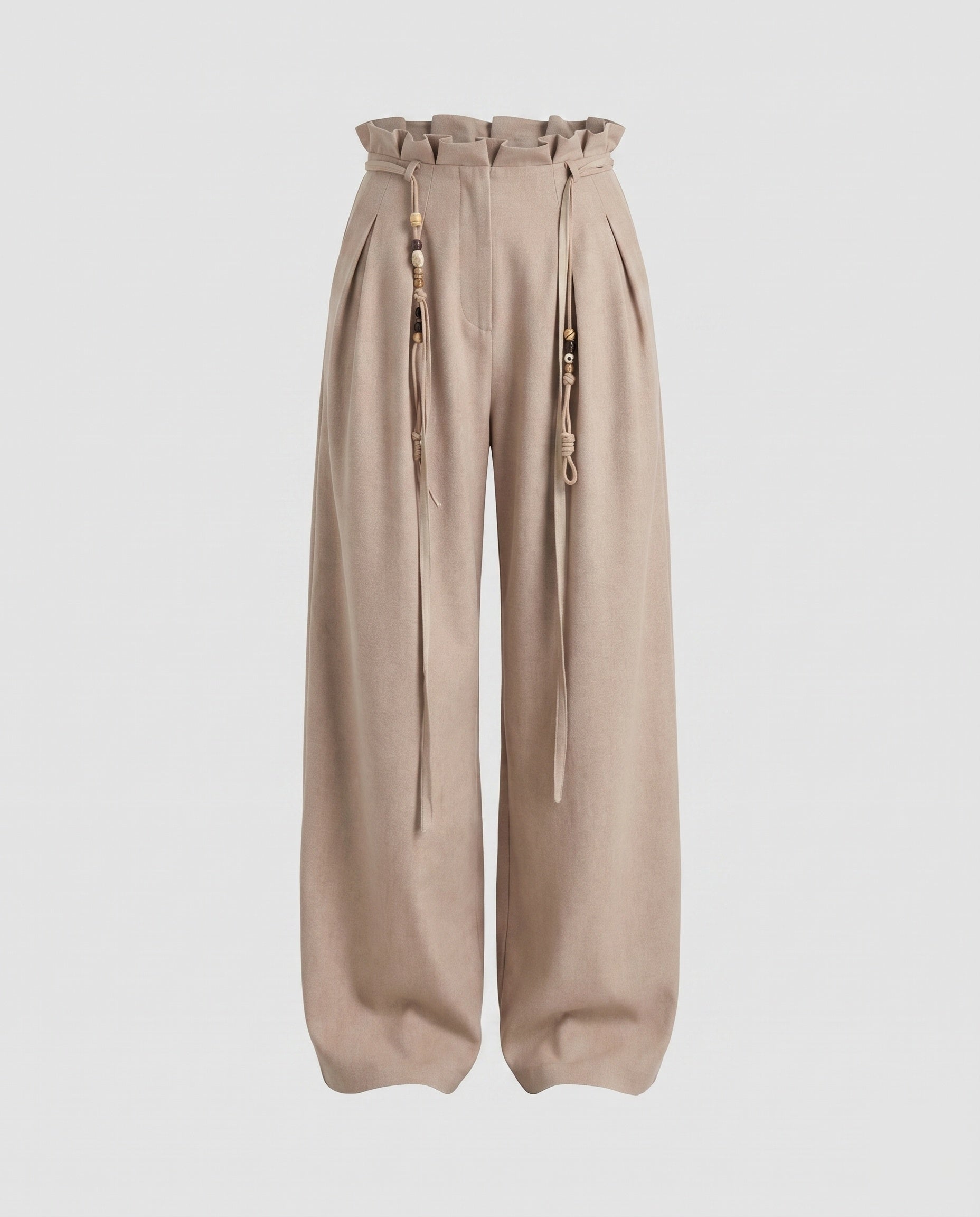 Women's Elegant Wide Pants with Decorative Ties
