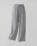 Women's Striped Linen Pants with Elastic Waistband and Side Pockets