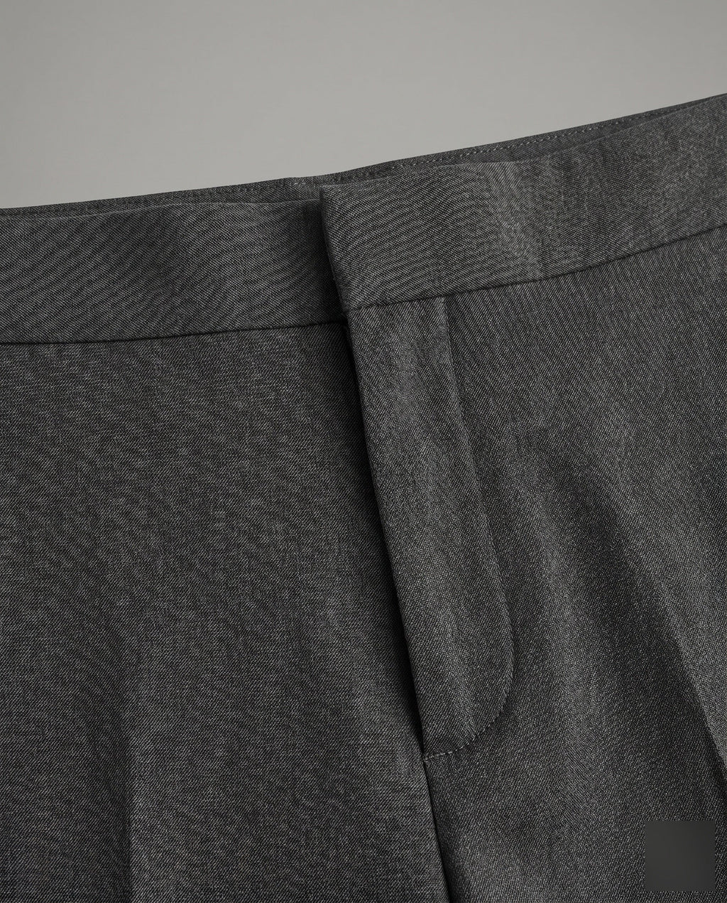 Women's High-Waisted Fabric Trousers with Elegant Pleats - Close-Up Detail
