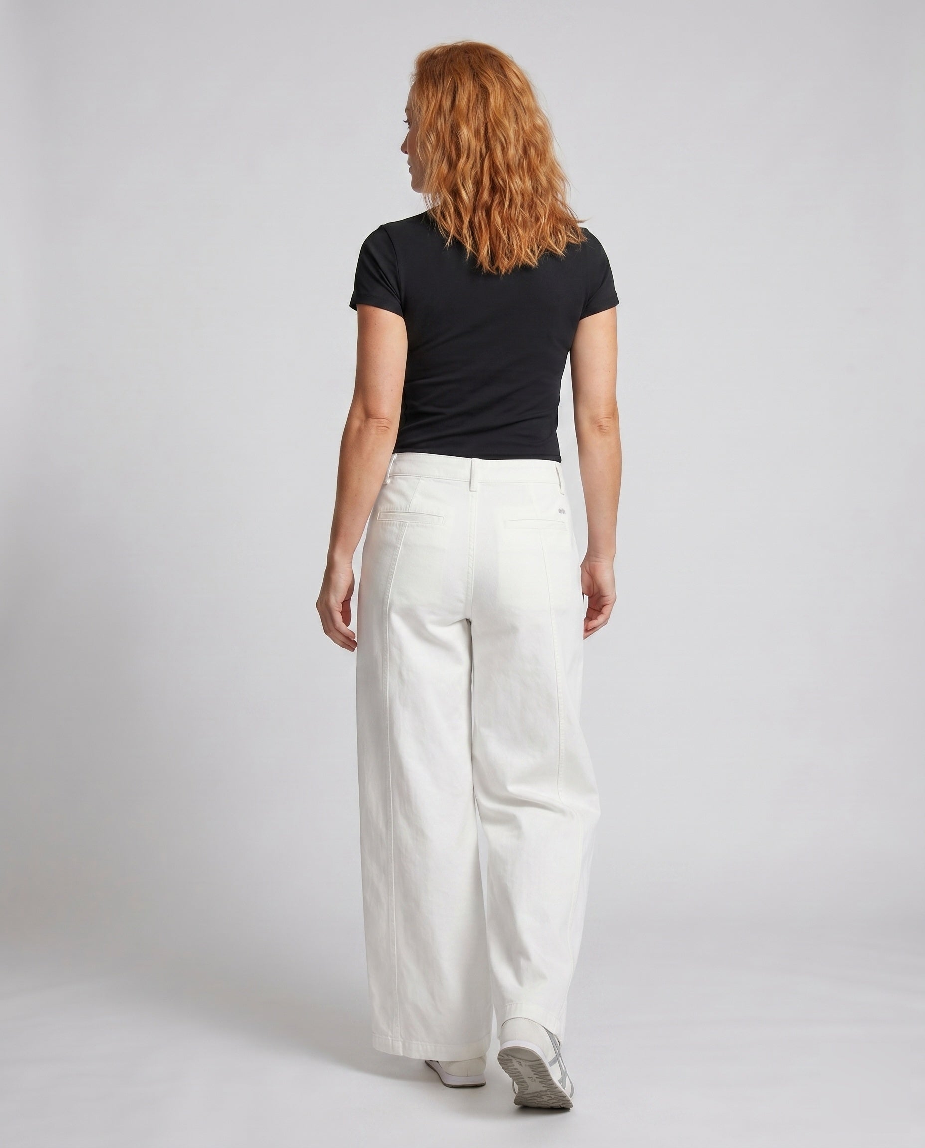 Women's High-Quality Linen Palazzo Pants with Casual Cut - Back View