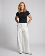 Women's High-Quality Linen Palazzo Pants with Casual Cut - Front View