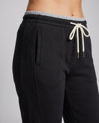 Women's Cuddle Pants with Brushed Inner Lining and Elastic Waistband - Close-Up Detail