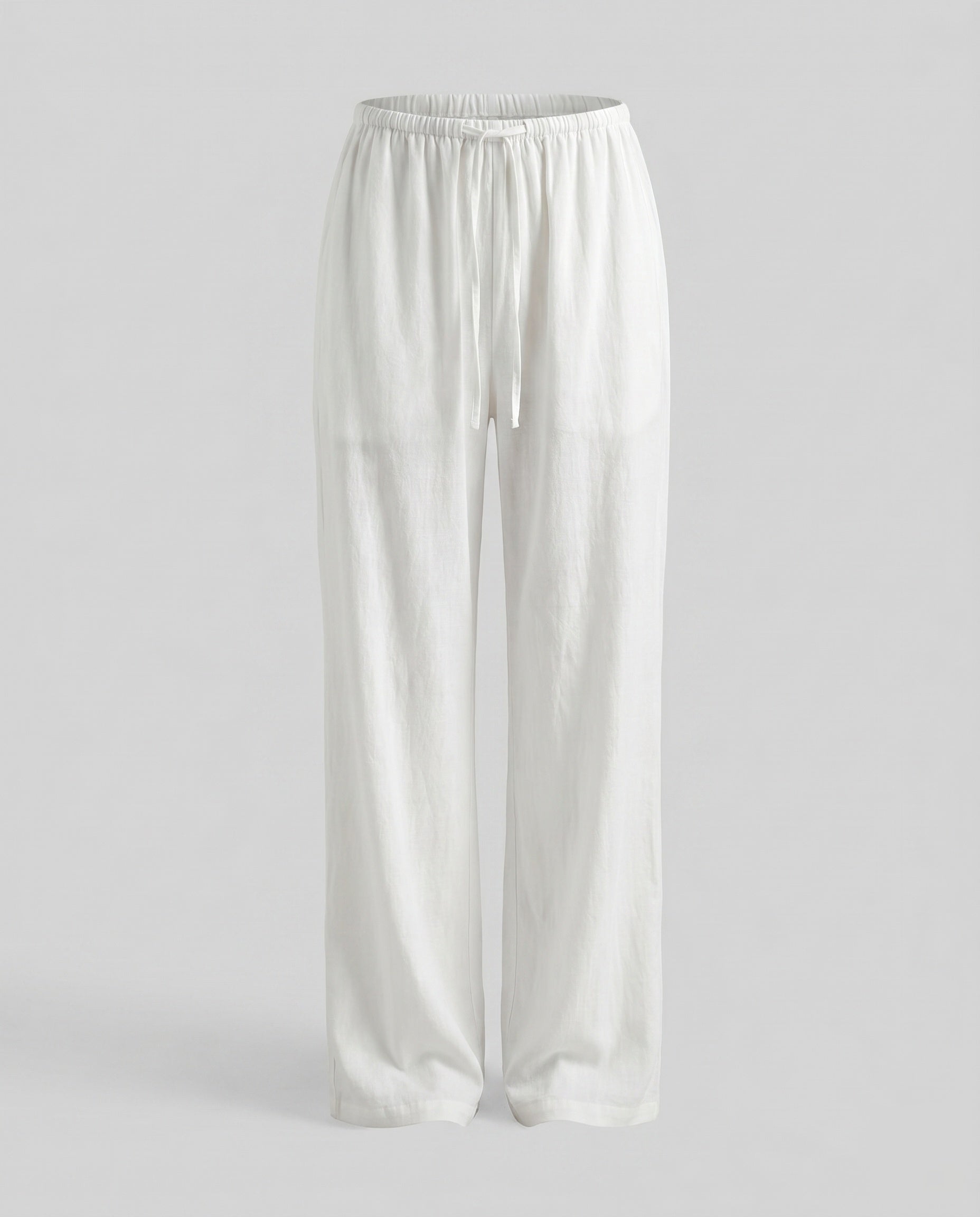 Women's Casual Linen Pants with Elastic Waistband, Practical Pockets
