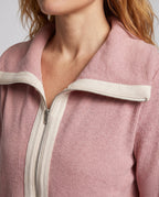 Women's Sporty Set with High-Quality Hoodie and Wide Pants - Close-Up Detail