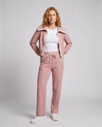 Women's Sporty Set with High-Quality Hoodie and Wide Pants - Front View