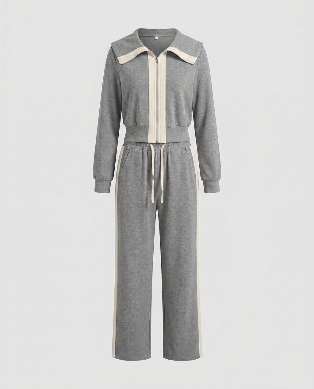 Women's Sporty Set with High-Quality Hoodie and Wide Pants
