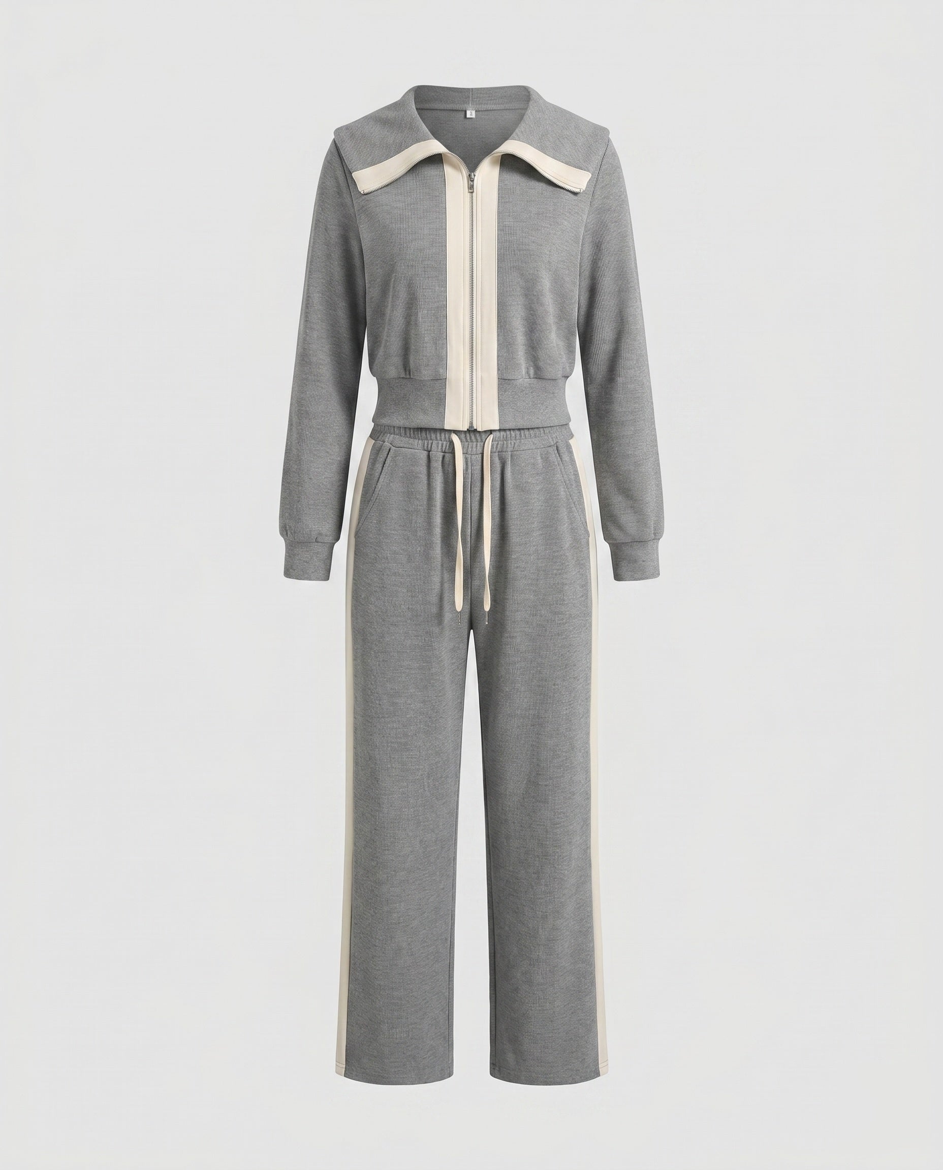 Women's Sporty Set with High-Quality Hoodie and Wide Pants