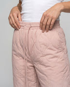 Women's Warm Padded Winter Pants with Fluffy Finish - Close-Up Detail