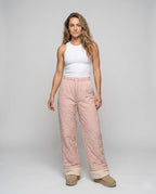 Women's Warm Padded Winter Pants with Fluffy Finish - Front View