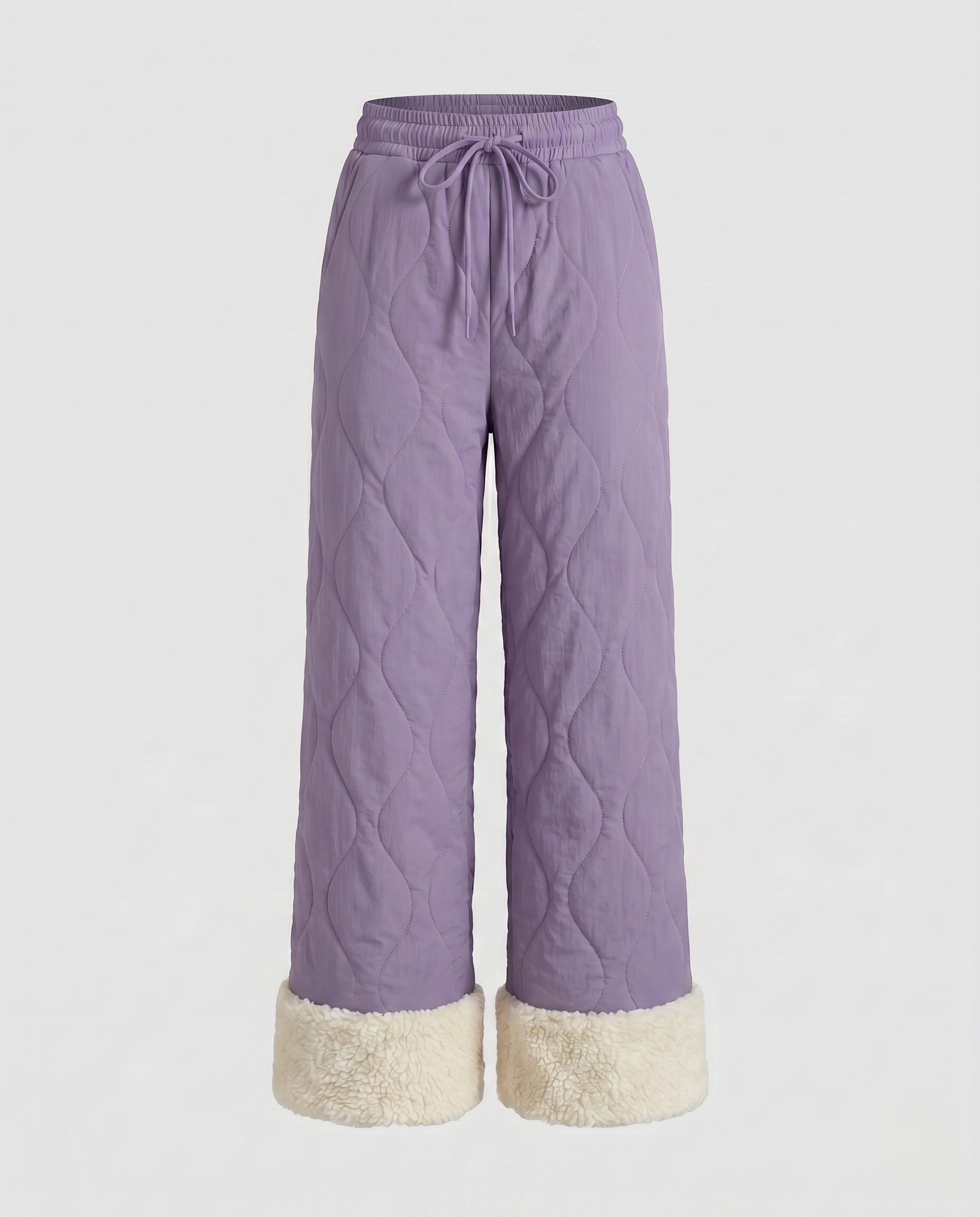 Women's Warm Padded Winter Pants with Fluffy Finish