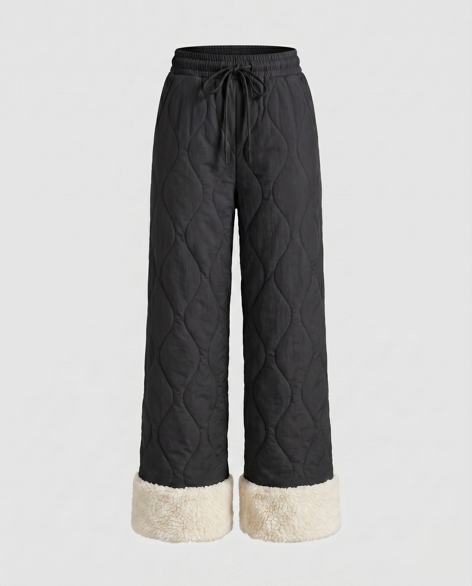 Women's Warm Padded Winter Pants with Fluffy Finish