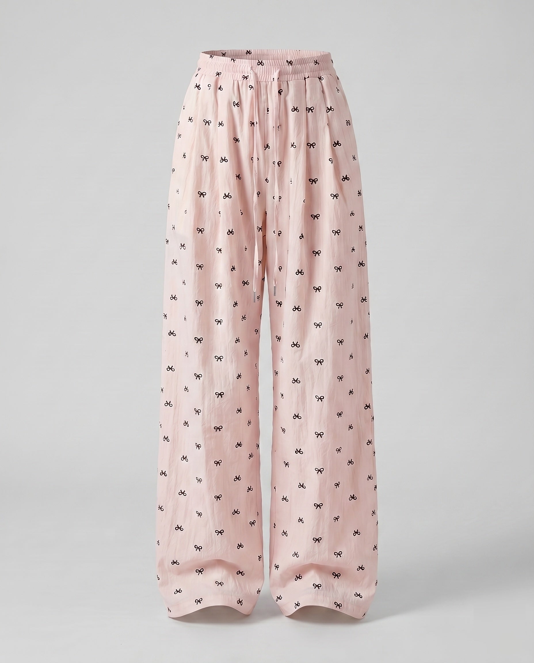 Women's Wide Fabric Pants with Floral Pattern
