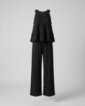 Women's Set with Trendy Ruffle Top and Casual Pants