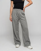 Women's Loose-Fitting Casual Palazzo Pants with Tie Belt - Lower Body View