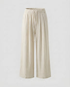 Women's Wide-Cut Palazzo Pants with Elastic Waistband