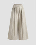 Women's Wide Palazzo Pants with Elastic Waistband and Polka Dot Design